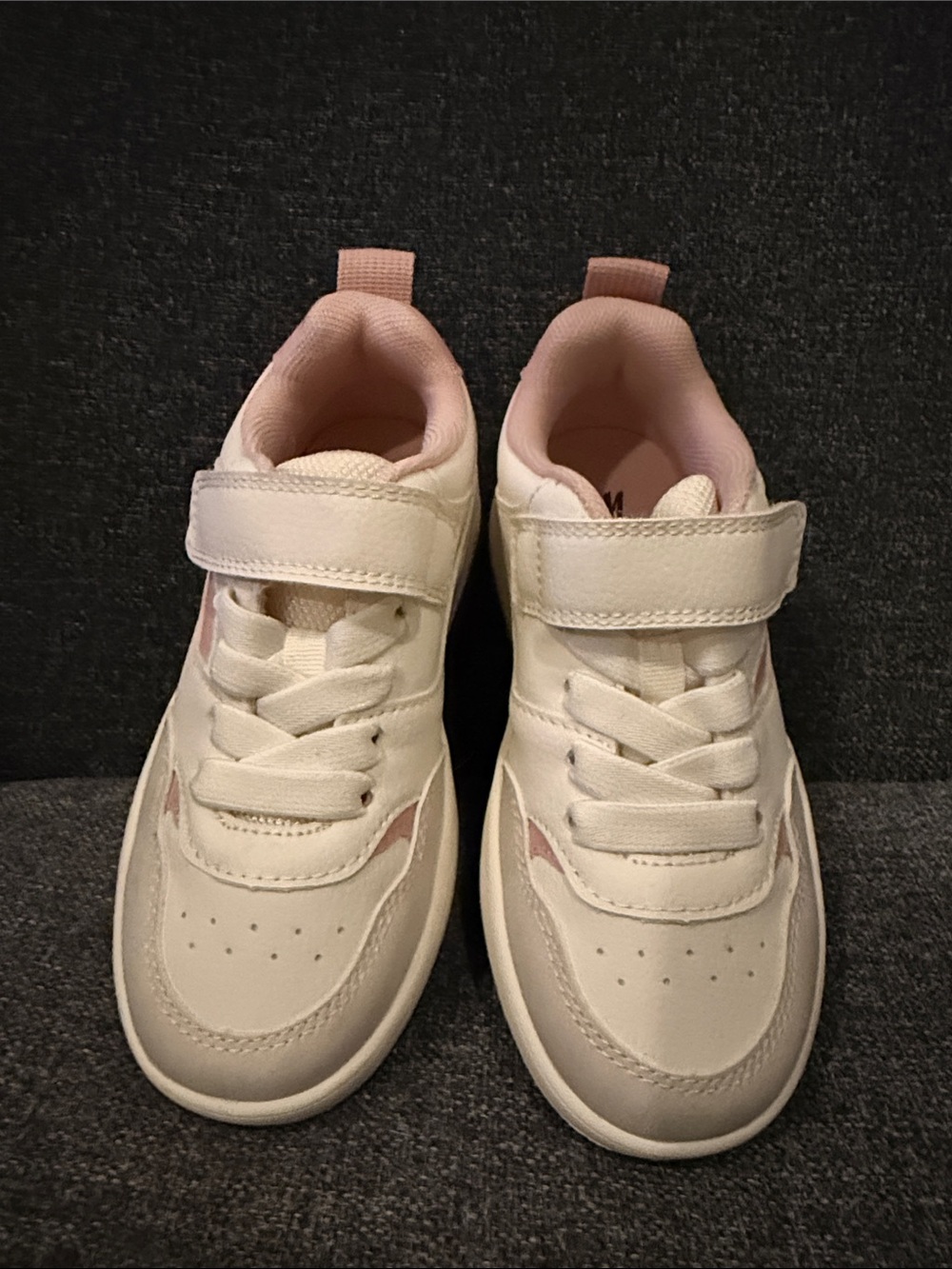 H&M White and Pink Kids Velcro Sneakers